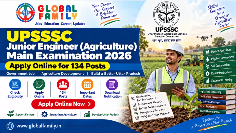UPSSSC Junior Engineer Agriculture Main Examination 2026 – Apply Online for 134 Posts