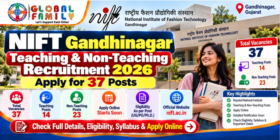 NIFT Gandhinagar Teaching & Non-Teaching Recruitment 2026: Apply for 37 Posts