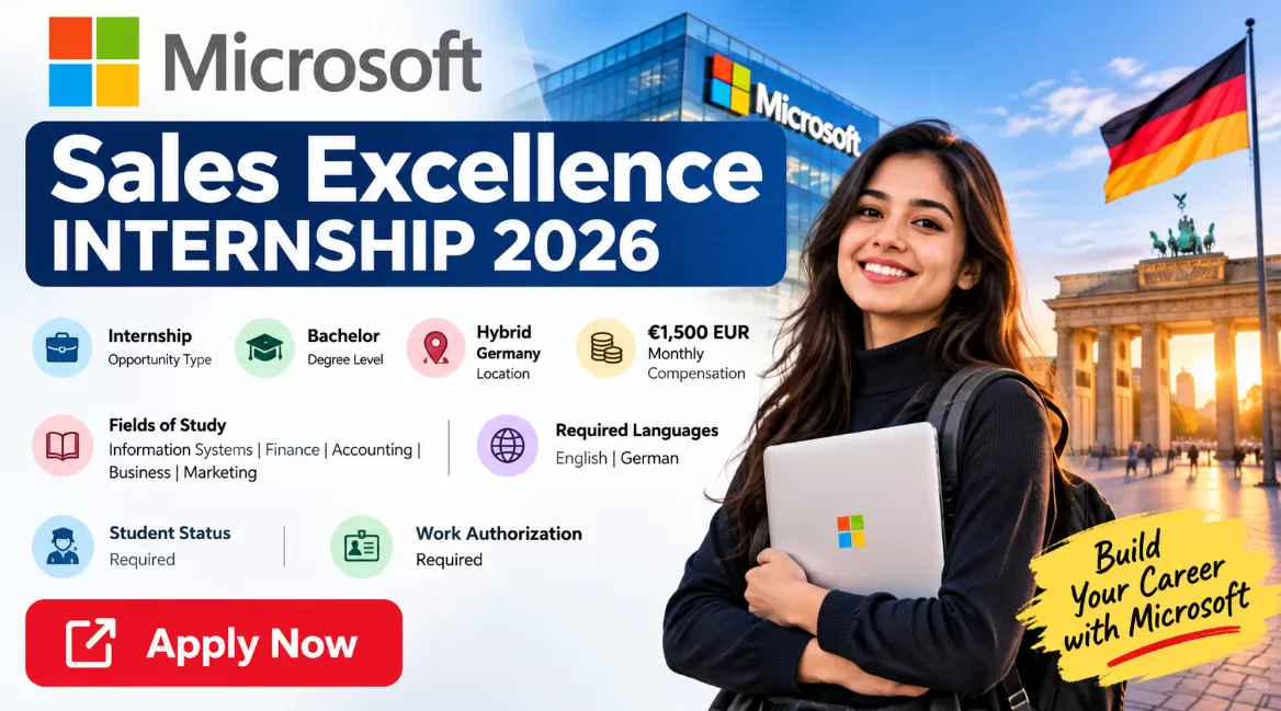 Microsoft Sales Excellence Internship 2026: Student Worker in Germany, €1,500/Month