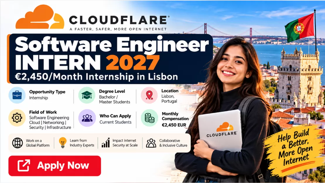 Cloudflare Software Engineer Intern 2027: €2,450/Month Internship in Lisbon