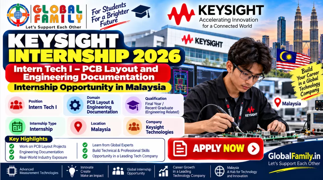 Keysight Internship 2026: Intern Tech I – PCB Layout and Engineering Documentation in Malaysia